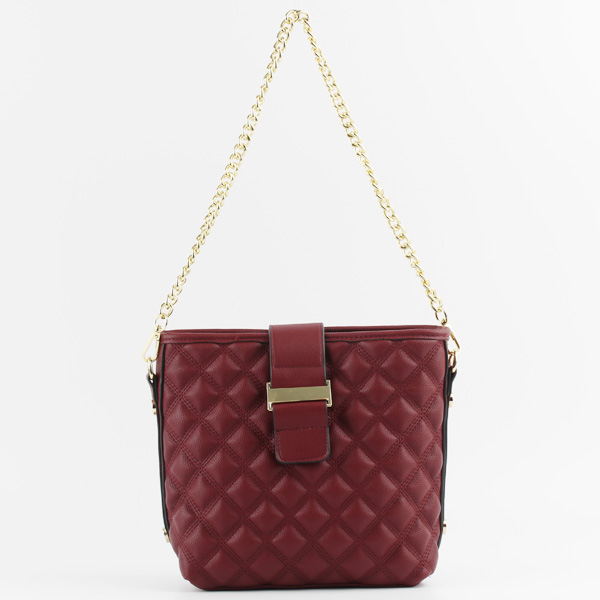 Wholesale Fashion PU Cross Shoulder lady bags 67047#D.RED